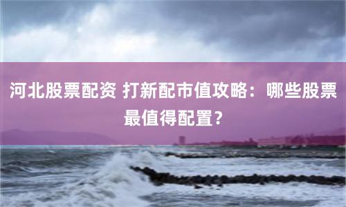 河北股票配资 打新配市值攻略：哪些股票最值得配置？