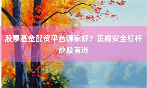 股票基金配资平台哪家好？正规安全杠杆炒股首选